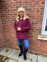 Wine Chenille Zip Hoodie Carrie